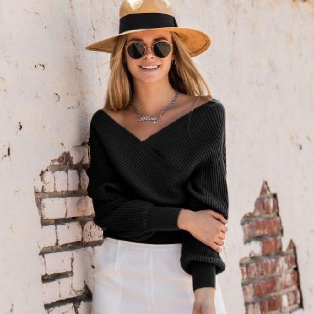 Criss Cross Ribbed Sweater